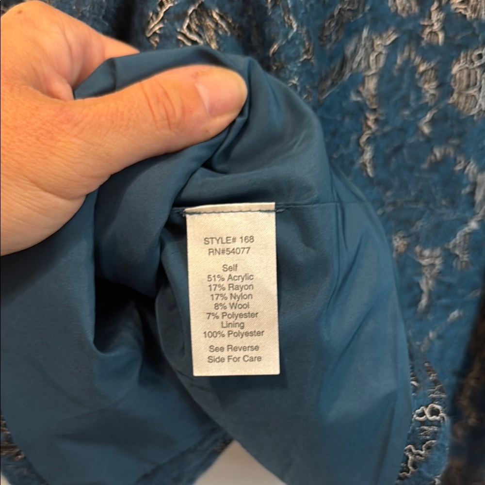 Cabi size XS NWT Blue Wool Cape Topper Jacket - Picture 5 of 5